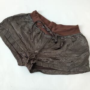 PJ Harlow Women's Silky‎ Brown Pajama Lounge Shorts Modal Soft Made in USA Small